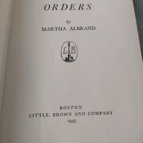 Without Orders by Martha Albrand used WWII war thriller 1943