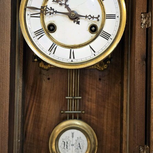 Antique German Wall Clock with Pendulum used