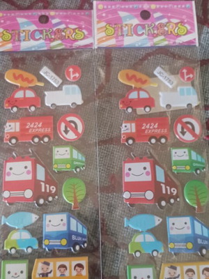 Set of 2 vehicle stickers, multicolored