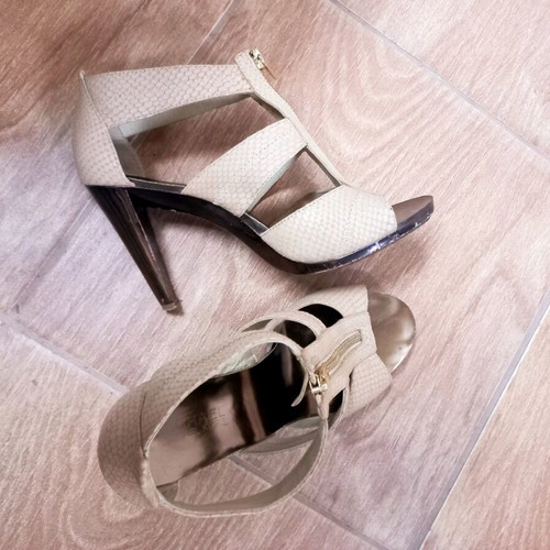 Michael Kors sandals used, leather, 8cm heel, size 38.5