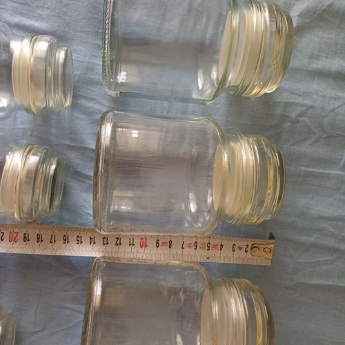 Glass jars new, set of 6 for various uses