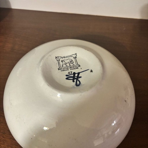 Handmade ceramic bowl used