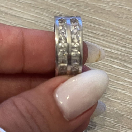 925 silver double ring, size 54