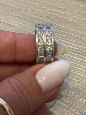 925 silver double ring, size 54