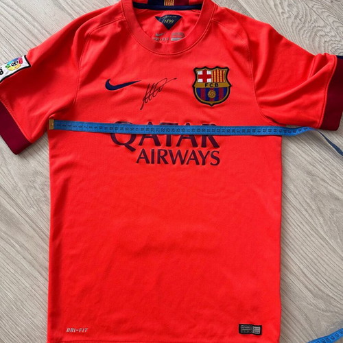 Nike 2014-2015 FC Barca Away Signed Football Shirt size S used authentic