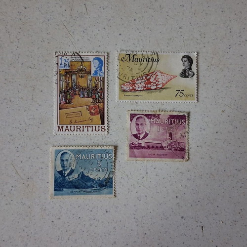 Mauritius stamps used, pack of 4 with historical themes