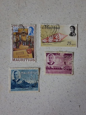 Пощенски марки от Мавриций употребявани, комплект от 4 с исторически теми