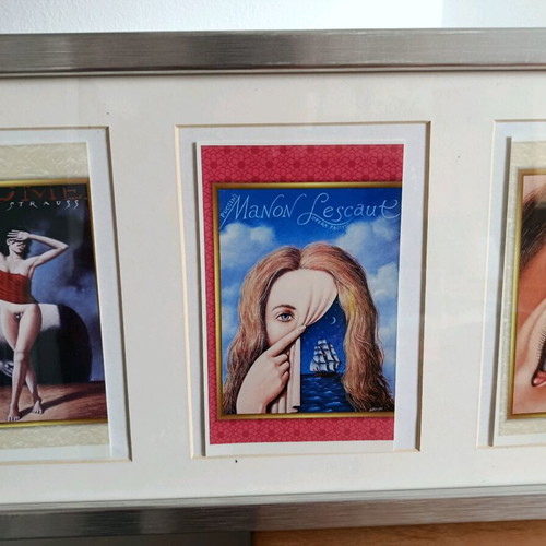 Decorative frame with 3 artistic images like new, modern frame