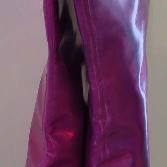 By Far Stevie 99 Knee High Boots New, Fuchsia Iridescent Size 41
