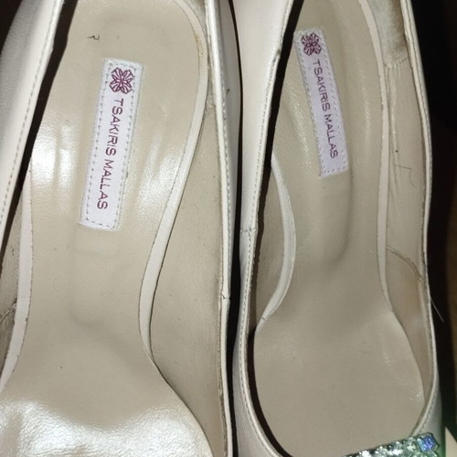 Tsakiris Mallas nude leather stilettos like new, heel 11-12 cm