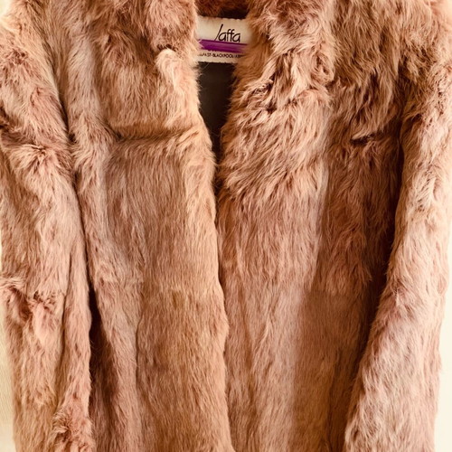 S. Jaffa Furs Belfast Vintage Rabbit Fur Jacket Dusty Pink Size S/M Like New