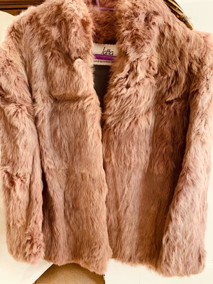 S. Jaffa Furs Belfast Vintage Rabbit Fur Jacket Dusty Pink Size S/M Like New