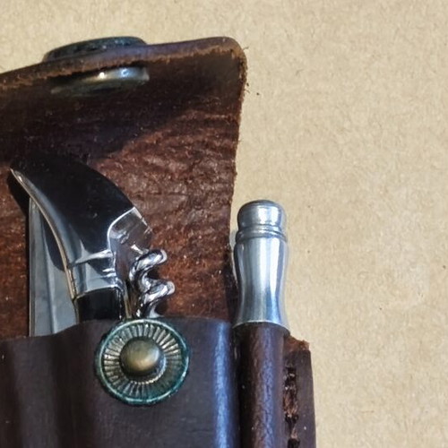 Klaas German Laguiole Knife like new with leather sheath and sharpener