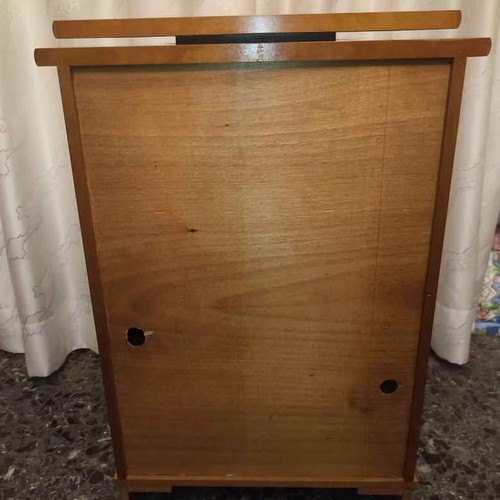Vintage TV and Hi-Fi cabinet with 360° rotating base, walnut, like new