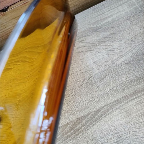 Duralex France glass platter used, amber color, 36x23 cm