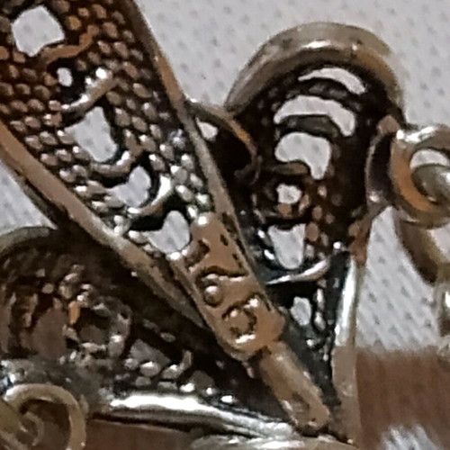 Handmade silver vintage necklace with filigree and turquoise like new