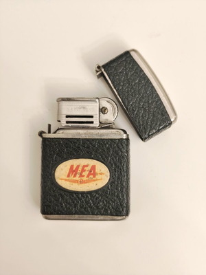 Vintage MEA Middle East Airlines Lighter used, aviation memorabilia 1950s-60s