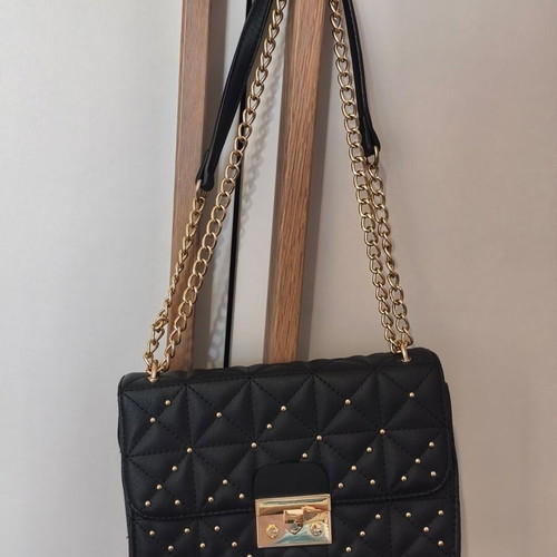 Stradivarius black shoulder bag like new with small studs