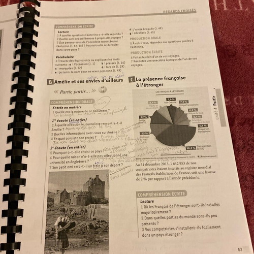 French Book Level B2 like new with notes
