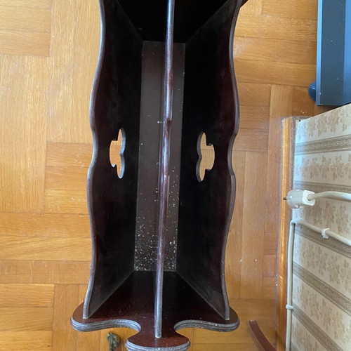 Magazine holder used, vintage wooden with minor wear