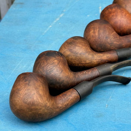 Briar Tobacco Pipes used, vintage lot of 7, various designs