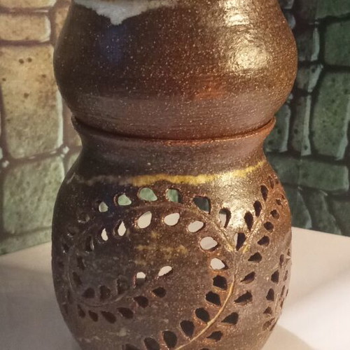 Handmade ceramic aromatic burner set stoneware like new