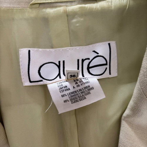 LAURÉL vintage 80s summer linen blazer used, green