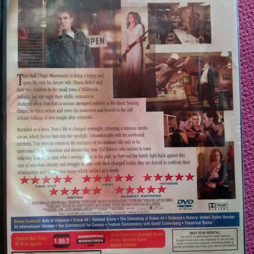 A History of Violence DVD like new, action adventure