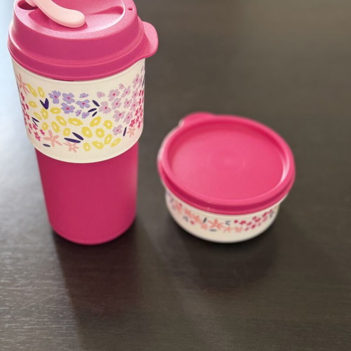 Tupperware set with thermal cup and small container new