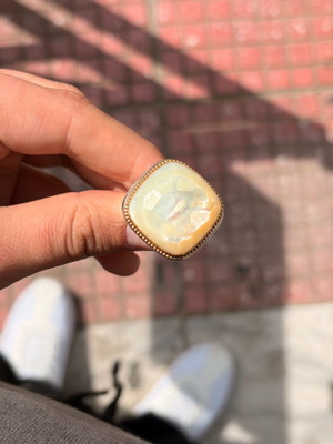 Gerochristo ring used 925/750 silver-gold with mother of pearl size 19:59