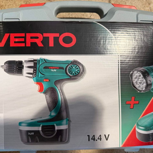 Verto 14.4V Drill Driver new with flashlight and case