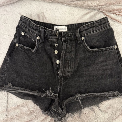 Mini shorts Satinette like new, size 36, black and grey