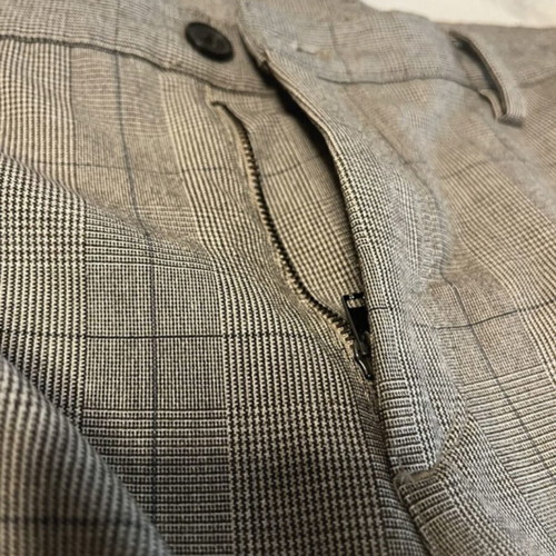 Zara pants gray with blue checkered pattern size 46 like new