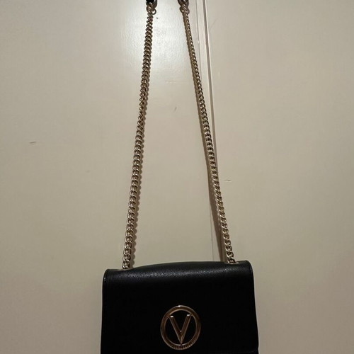 Valentino crossbody bag black with gold chain like new