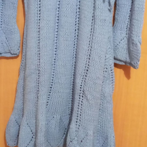 Midi wrap dress used, blue, handmade