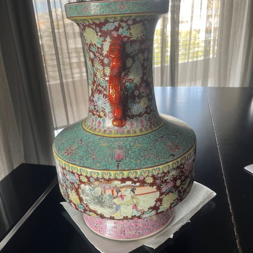 Chinese vase Famille Rose 45x27, like new, early 20th century