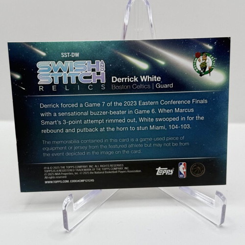 2025-26 Topps Flagship Derrick White Swish and Stitch Relics like new