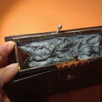 Leather women's wallet used with coin and banknote compartments