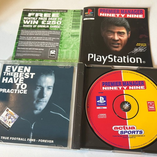 Premier Manager PlayStation (PS1) used with discoloration on cover