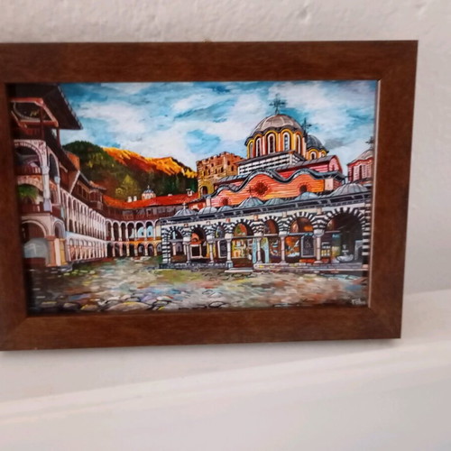Painting new with image of Rila Monastery