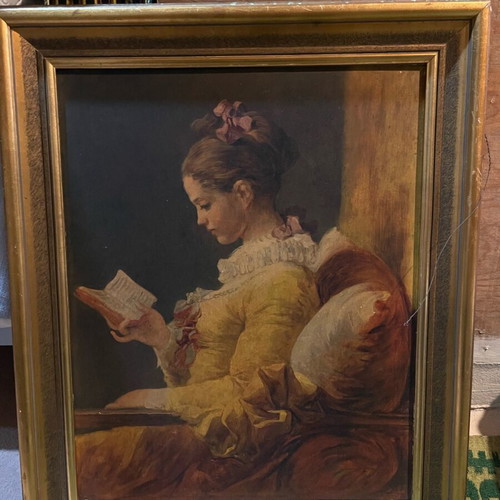 Girl Reading painting used in good condition