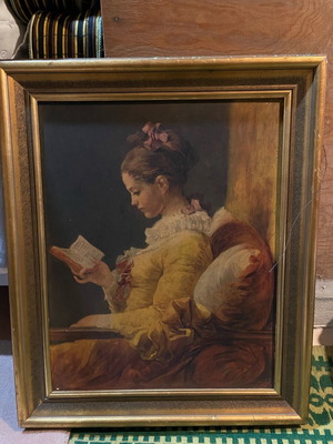 Girl Reading painting used in good condition
