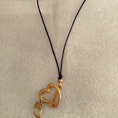Necklace used with heart and owl pendant