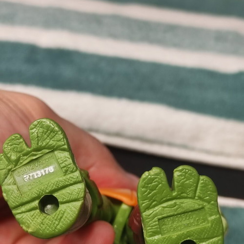 Leonardo Teenage Mutant Ninja Turtle figure used, missing shell