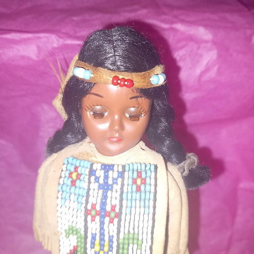 Indian doll used with traditional costume vintage retro