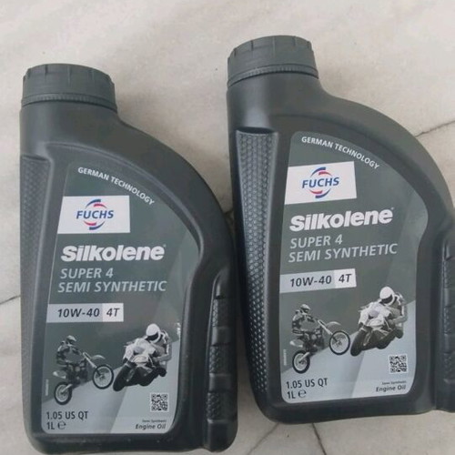 Fuchs Silkolene Super 4 (4T) 10w40 Semisynthetic Motorcycle Oil Pack of 2 New