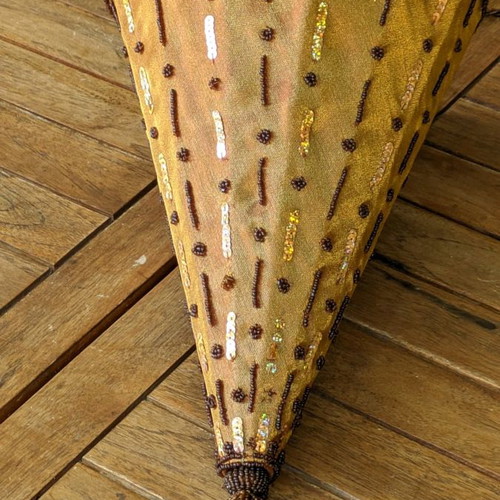 Hanging lamp used, Indian fabric with beads