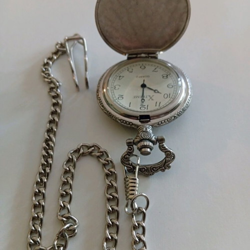Xtreme men's pocket watch like new with chain and metal case