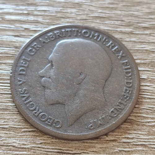 Great Britain One Penny 1916 coin used, George V