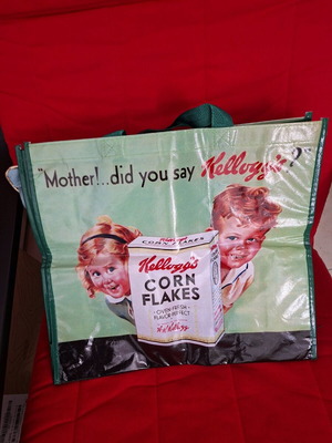 Vintage style shopping bag new, multicolored green handheld